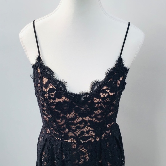 H&M size 10/38 premium collection black and dusty rose lace dress BNWT - Picture 3 of 12